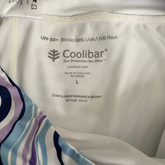 Coolibar Golf Skort Multicolor Wave Pattern, size Large, UV Protection - Picture 6 of 9